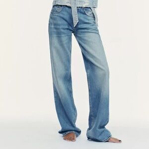 Zara Mid Rise Wide Leg Jean